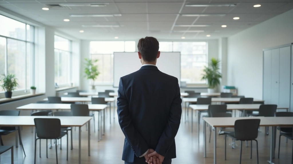 Moderner Trainingsraum mit professionellem Setup für Führungskräfte-Schulungen